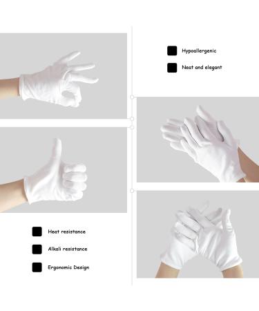 4 White Gloves + 1 Black Glove for Eczema Sensitive Dry Irritated Skin Overnight Hand Cream Lotion Protection Daily Work 100% Cotton Size 9" (5 Pairs) - Buy Online on SooperMarket.com