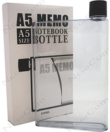 Newcom Portable Stylish Flat BPA-free Drink Bottle/Water Bottle (A5 Clear)