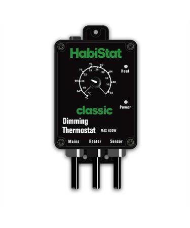 Habistat - Dimming Thermostat - Classic Range - Black - 600w - Designed Specifically For Controlling Light Bulbs & Heaters - Suitable For Reptiles - Accurate Temperature Control - Easy To Use