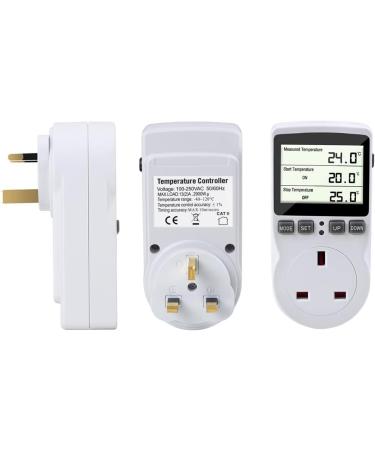 Gobesty Digital Temperature Controller Thermostat Outlet Socket 230 V Digital Thermostat Outlet Plug with Temp Sensor Temperature Switch Heating Cooling Timer for Greenhouse Farm Aquarium Reptile - Buy Online on SooperMarket.com
