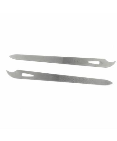 Yeshan Stainless Steel Triple-cut Long Nail File with Nail Cleaner Tip 5.5 Inch Pack of 2