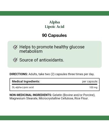 Nature's Bounty Alpha Lipoic Acid 100mg Pills Helps Fight Free Radicals in the Body 90 Capsules - Buy Online on SooperMarket.com
