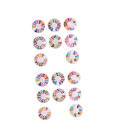 minkissy 16 Boxes Soft Pottery Fruit Slice Patch Manicure 3d Polymer Clay Nail Accessories