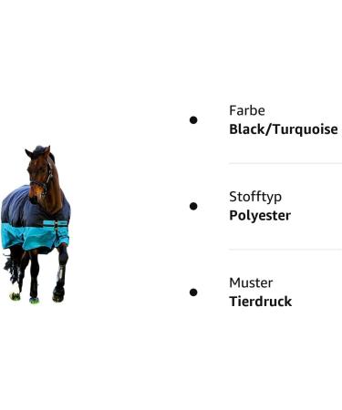 Buy Horseware Mio T/O Lite Turnout Rug - Waterproof Black/Turq 130cm | International Shipping Available - Buy Online on SooperMarket.com