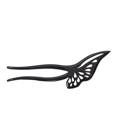 Marycrafts Butterfly Buffalo Horn Hair Fork Hair Accessories For Women Black Shade