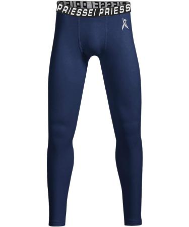 PRIESSEI Youth Boys' Compression Pants Blue Medium | Kids Running Leggings Sports Football Tights Basketball Baselayer - Buy Online on SooperMarket.com