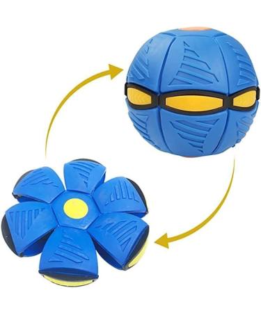 WACURRENTHYD New UFO Pet Flying Saucer Ball Portable Flying Toys Creative Fly Saucer Stomp Magic Balls Magic Frisbee Dog Toy Ball Fun Puppy Interactive Flying Flat Throw Disc Balls Toy (Blue)