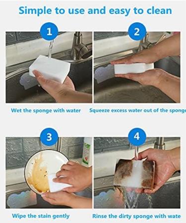 10 Pack Magic Sponges Eraser | Melamine Cleaning Sponge Bulk | 2X Density Long Lasting Cleaner for Kitchen, Bathroom, Bathtub, Sink, Furniture & Walls | White 3.93x2.36x0.79in - Buy Online on SooperMarket.com