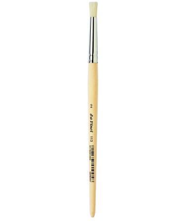 da Vinci Graphic Design Series 113 Stencil Brush, White Chinese Hog Bristle with Long Plainwood Handle, Size 2 Long Plainwood Hog Bristle Size 2