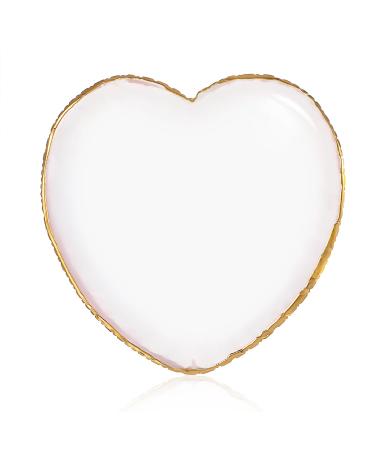 Gjinxi Resin Nail Art Palette Makeup Palettes Nail Mixing Palette Polish Color Mixing Plate Golden Edge Heart Shaped Nail Art Display Holder Display Board Heart Shape Cosmetic Mixing Tools
