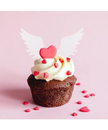 Hpory Cake Topper 60 Pcs Edible White Wings Cupcake Toppers Glutinous Rice Paper Happy Birthday Cake Toppers Angel Wings Cake Decorations for Birthday Wedding Celebration Party - Buy Online on SooperMarket.com