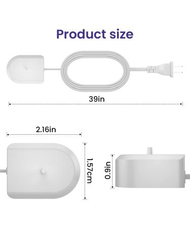 Replacement Model HX6100 Charger for Philips Sonicare Electric Toothbrush Charging Base HX3000 / HX6000 / HX8000 / HX9000 Series Portable Waterproof Power Cord-1 for philips-1 - Buy Online on SooperMarket.com