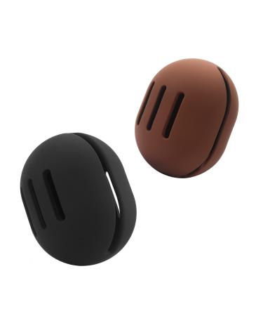 FERYES 2 PCS Makeup Sponge Holder - Silicone Beauty Blender Case Makeup Sponge Holder for Travel 2 Pcs Black+Brown