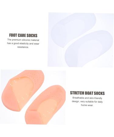 minkissy 4 Pairs Silicone Feet Foot Care Protector Non- Slip Silicone Socks Anti- Cracking Socks Plantar Socks Moisturizing Socks Elastic Gel Socks Moisturiser Socks Silica Gel L 19.5X9.5X1.5CM - Buy Online on SooperMarket.com