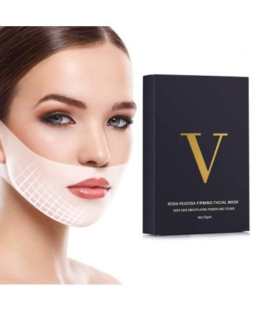 TEEROVA Double Chin Reducer V Line Mask 5 Pcs Face Slimmer Lift Tape V Line Lifting Mask Chin Up Tightening Patches Face Slimming Strap Firming Moisturizing Chin Neck V Shaped Slimming Face Mask