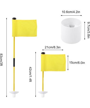 SPYMINNPOO Detachable 2 Section Golf Flagstick with Yellow Flag for Putting Green - Buy Online on SooperMarket.com
