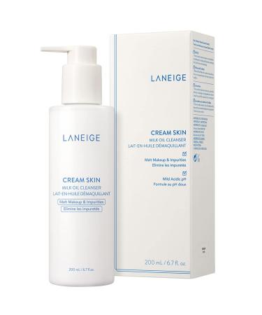LANEIGE Cream Skin Milk Oil Cleanser - Soothe, Purify, & Melt Away SPF & Makeup - 6.7 fl. oz - Buy Online on SooperMarket.com