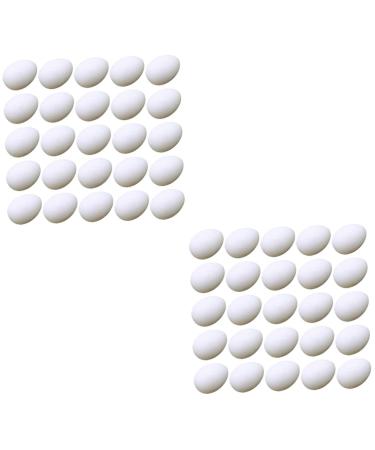 BCOATH 60 Pcs Water Injection Fake Pigeon Eggs White Fake Eggs Parrot Eggs Compact Eggs Breeding Props Craft Eggs for Painting Artificial Eggs Toy Eggs Supplies Meat Pigeon Plastic Whitex2pcs 2.9X4.1CMx2pcs