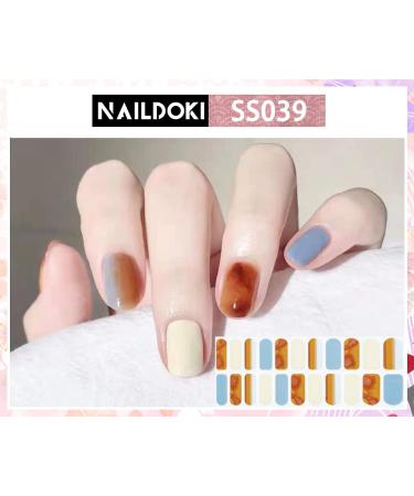 NAILDOKI Nail Stickers - 6 Sheets, 132 Pieces Full Wraps & Strips for Women & Girls | Self-Adhesive Gel Nail Art Decals - Buy Online on SooperMarket.com