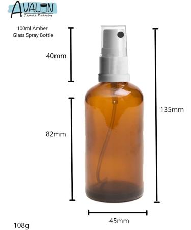 Buy 5 x 100ml Brown Glass Spray Bottles with Pump Atomizer & Protective Cap - Ideal for Essential Oils & DIY Projects | International Shipping Available - Buy Online on SooperMarket.com