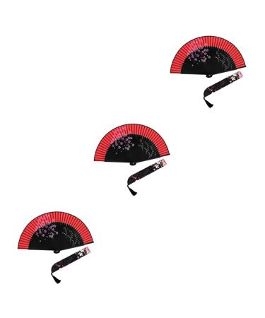 ABOOFAN 3pcs Silk Hand Fan Wedding Fans Foldable Fan Mini Japanese Style Fan Japanese-Style Miss Folding Fan As Shownx3pcs Size 1x3pcs