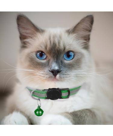Hepplly 6-Pack Reflective Cat Collars with Bells - Quick Release Kitten Collars (Dark Green) - Shop Internationally - Buy Online on SooperMarket.com
