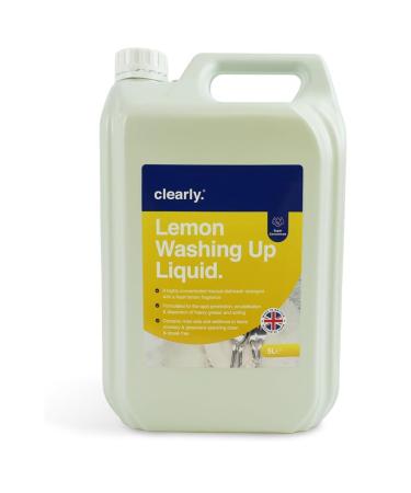 Clearly Washing Up Liquid 5L Concentrated Dishwashing Liquid Lemon Fragrance Dish Washing Liquid Stain-Removing Washing Soap for Dishes Showers Glass Surfaces and More 1