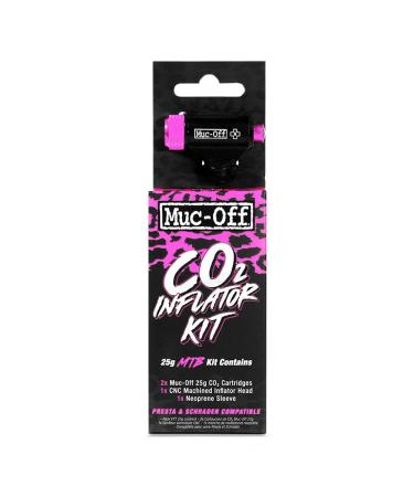 Muc-Off CO2 Inflator Kit, MTB - Presta and Shrader Compatible CO2 Bike Pump - Bike Tire Inflator with CO2 Cartridges for Mountain Bikes