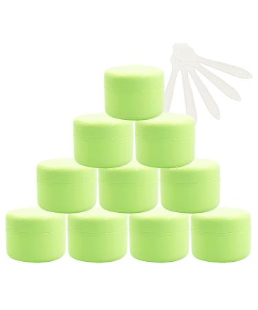 Tianzd 12 pieces Small 30 ml of green plastic empty cream can with lid 30 g empty socket screw box plastic box plastic box sheet metal boxes cosmetic container 5 pieces spatula green 30ml