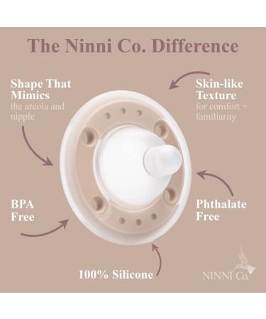 Ninni Co Breastfeeding Promoting Pacifier - Silicone, Patented Orthodontic Pacifier for Healthy Orofacial Development - Natural Skin Texture - Oatmeal (1 Pack) - Buy Online on SooperMarket.com