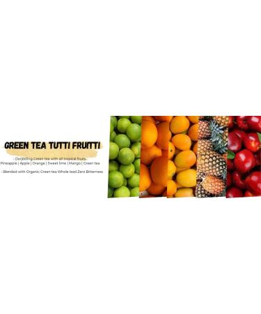 Peosa Delight Tea - Green Tutti Frutti 100% Whole Leaf Darjeeling Green Tea - Alphonso Mango, Sweet Lime, Apple, Orange, Strawberry - 1.72oz Box with 20 Tea Bags - Buy Online on SooperMarket.com