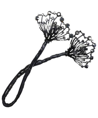 FRCOLOR Black Swan Clip Lady Tools Hair Styling Tools Bridal Hair Accessories Deft Bun Maker Hair Bun Making Tool Glitter Bun Clip Fabric Black Teens Hair Bun Maker Hair Bun Former