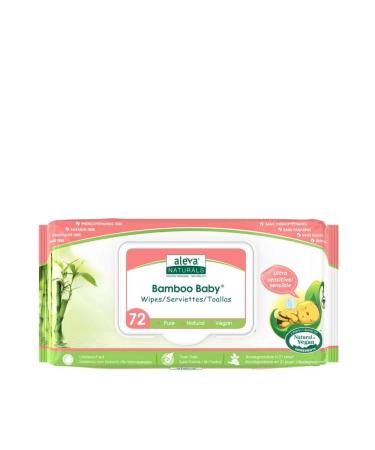 Aleva Naturals Bamboo Baby Wipes Ultra Sensitive 72 Wipes 6.7 x 7.9 in (17 x 20 cm)