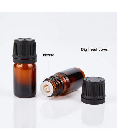 Benecreat 24 Pack 5ml Amber Glass Bottles | Refillable Essential Oil Bottles with Droppers Funnels & Labels - Perfect for DIY & Aromatherapy - Buy Online on SooperMarket.com