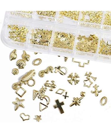 Desikixudy Star Month Gold and Silver Nail Art Metal Shell 3D Nail Decoration Studs Rhinestones Nail Art Design Charms Stone 07 - Buy Online on SooperMarket.com