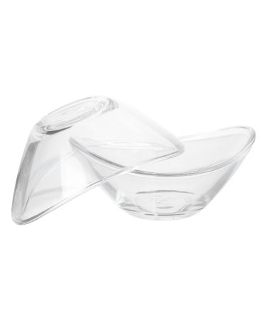 ABOOFAN 2pcs Seasoning Dish Dessert Bowls Glass Disposable Dessert Plates Glass Sauce Dishes Glass Sauce Cup Glass Dessert Bowls Small Bowls for Dips Soy Sauce Seasoning Plate re-usable