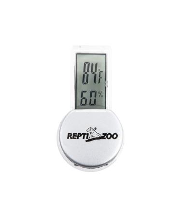 REPTI ZOO Reptile Thermometer Hygrometer with Suction Cup, Digital Thermometer Hygrometer for Reptile Rearing Box Terrarium Tank Bearded Dragon, Temperature & Humidity Gauge Fahrenheit () Grey