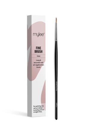 Mylee Brush For Gel Nail Art & Polish Application 7 Designs Oval Angled Ombre Fine Professional Quality Manicure Painting Tool Liner Drawing Pen for Home & Salon Use 9mm Fine Brush