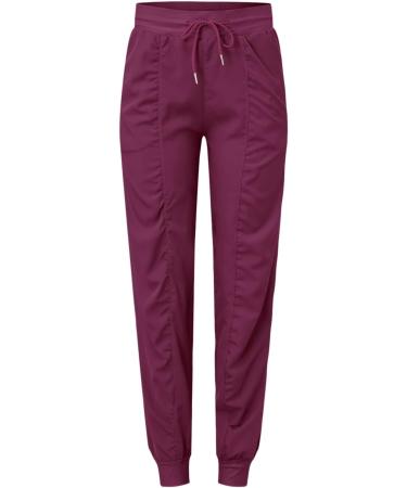 WILLBEST Women's Activewear Trousers Straight Wide Leg Yoga Pants with Drawstring Lightweight Tracksuit Bottoms Sports Jogger Causal Slim Fit Lounge Pants 5726-djufh-wine-c L - Buy Online on SooperMarket.com