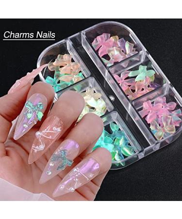 3D Butterfly Bow Nail Charms for Acrylic Nail Art - Aurora Crystal Resin Jewelry Supplies - Buy Online on SooperMarket.com