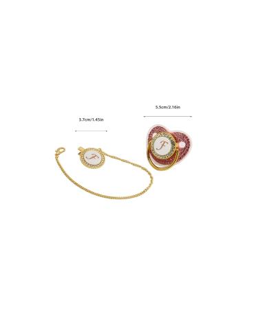 Gold Baby Pacifier Set - Rhinestone Covered Lightweight Pacifier for 6-18 Months - Stylish & Safe Home Use (Letter F) - Buy Online on SooperMarket.com