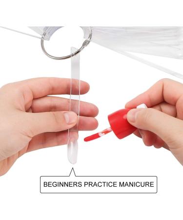 200pcs Clear Nail Swatches Sticks with Practice Finger Clipper and Nail Art Brush - Buy Online on SooperMarket.com