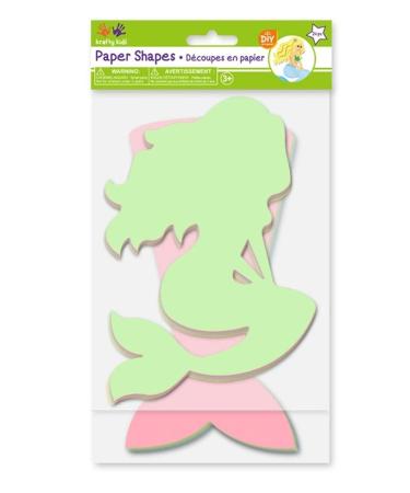 Mermaid and Mermaid Tail Colorful Pastel Paper Shaped Craft Sheets - 24 Count