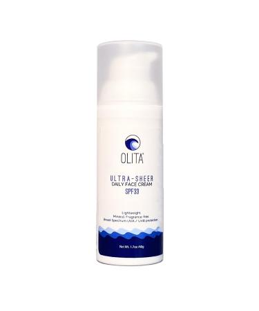 Olita Ultra-Sheer Daily Face Cream with SPF 33 - Moisturizer Face Cream Sheer Sunscreen for Face Lightweight Face Sunscreen - Protects & Hydrates Streak-Free & Fragrance-Free - 1.7 Oz.