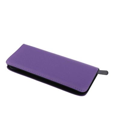 Pro Hair Stylist Scissor Pouch Case for Hairdressers Salon Tools Holster Bag Soft Fabric Roll-Up Organiser - Purple as described