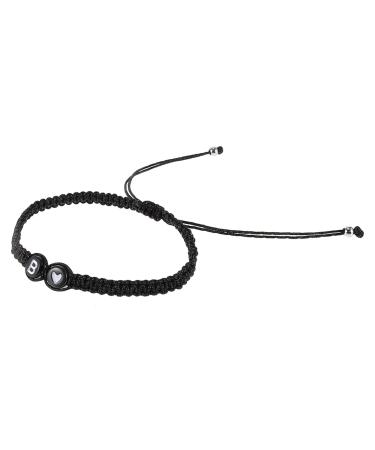 Didiseaon 3pcs Black and White Heart Bracelet Women Bracelet Initial Bracelets Heart Bracelet Handmade Couples 6X6X0.5CM Black B