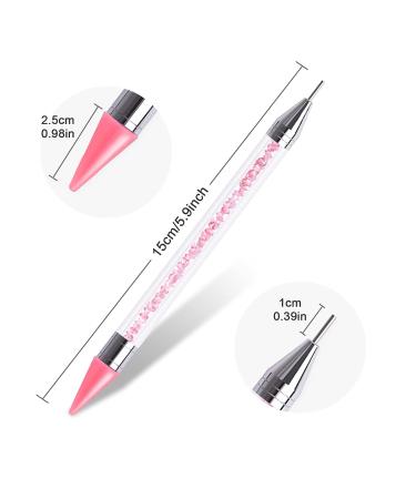 Sularpek Nail Rhinestone Picker Dotting Tool - Pink Acrylic Handle Dual End Pen for DIY Nail Art Decoration - Buy Online on SooperMarket.com