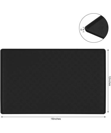 TORASO 2 Pack Silicone Waterproof Pet Feeding Mats (18x12) - Non Slip, Easy Clean, Prevents Food and Water Overflow - Dog & Cat Placemat - Black (2 pcs) - Buy Online on SooperMarket.com