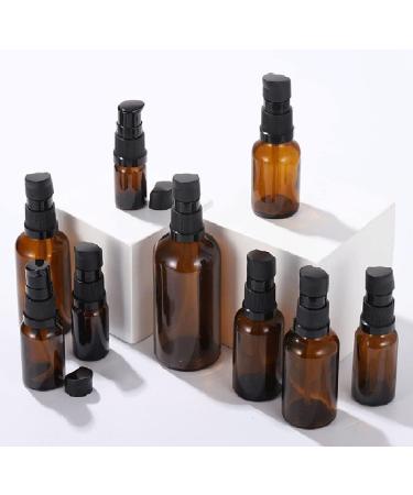ericotry 6 Pcs 30ml Amber Glass Travel Bottles for Toiletries Refillable Travel Size Liquid Containers Glass Lotion Pump Bottle Mini Soap Pump Dispenser Cosmetic Container Bottle Travel Accessories - Buy Online on SooperMarket.com