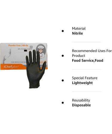 iChef Black Nitrile Food Handling Gloves - Medium (Pack of 100) - Buy Online on SooperMarket.com